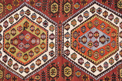 Vintage Turkish Rug, 3.8 x 6.3 ft, 113 x 194 cm