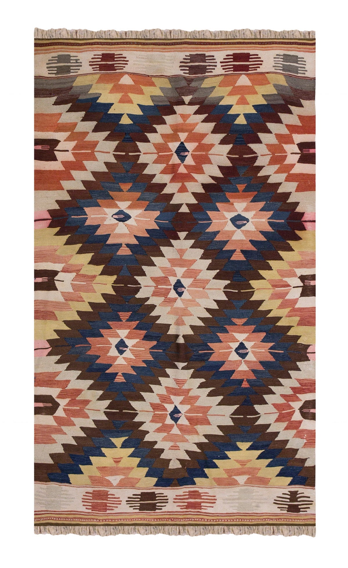 Vintage Turkish Rug, 3.8 x 6.7 ft, 114 x 203 cm