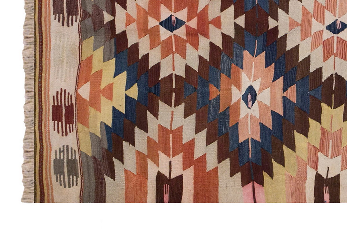 Vintage Turkish Rug, 3.8 x 6.7 ft, 114 x 203 cm