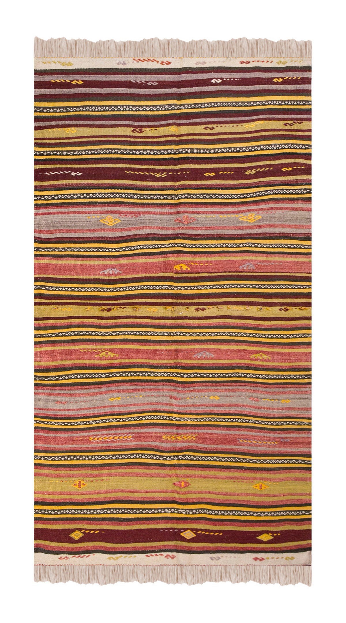 Vintage Turkish Rug, 3.8 x 7.2 ft Rug, 114 x 220 cm