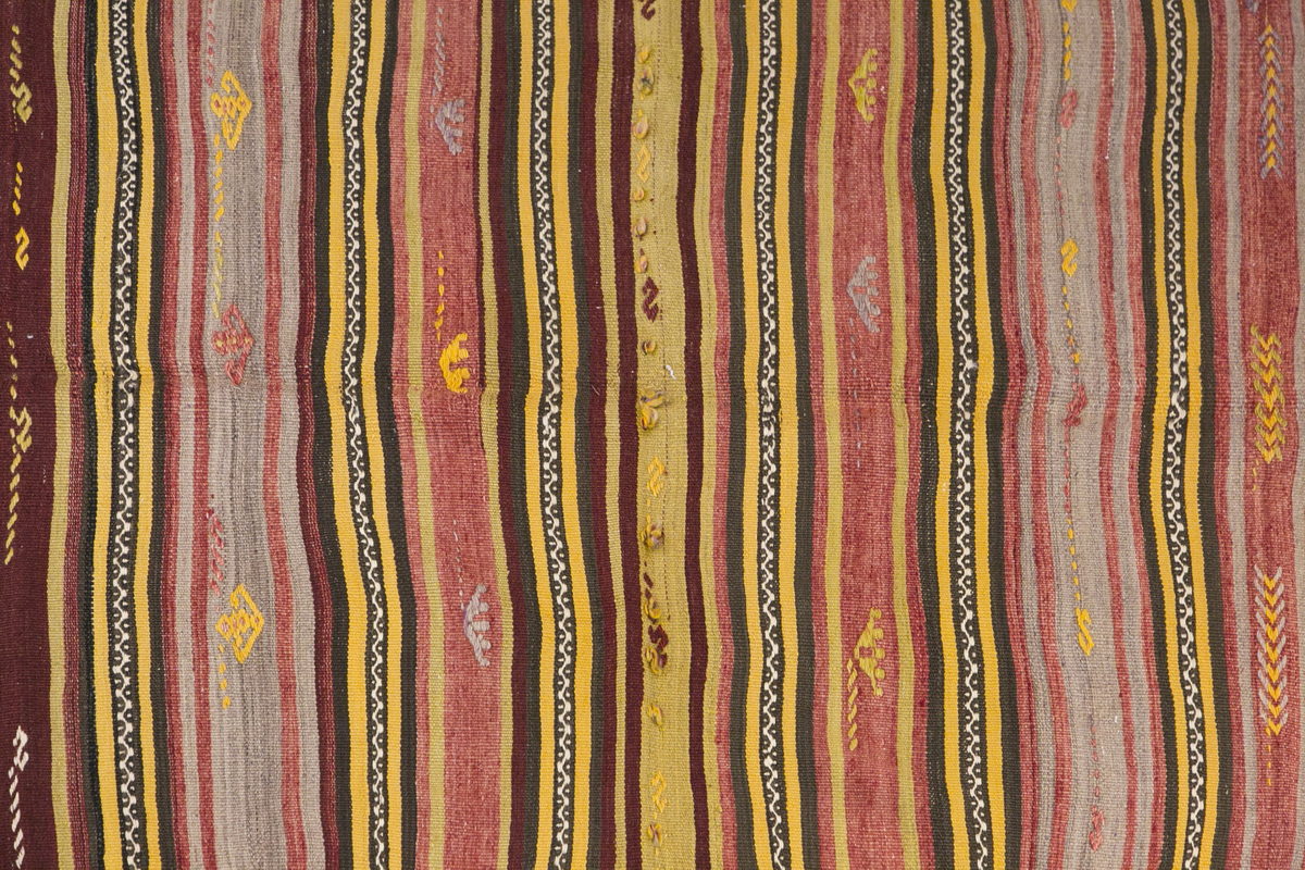 Vintage Turkish Rug, 3.8 x 7.2 ft Rug, 114 x 220 cm