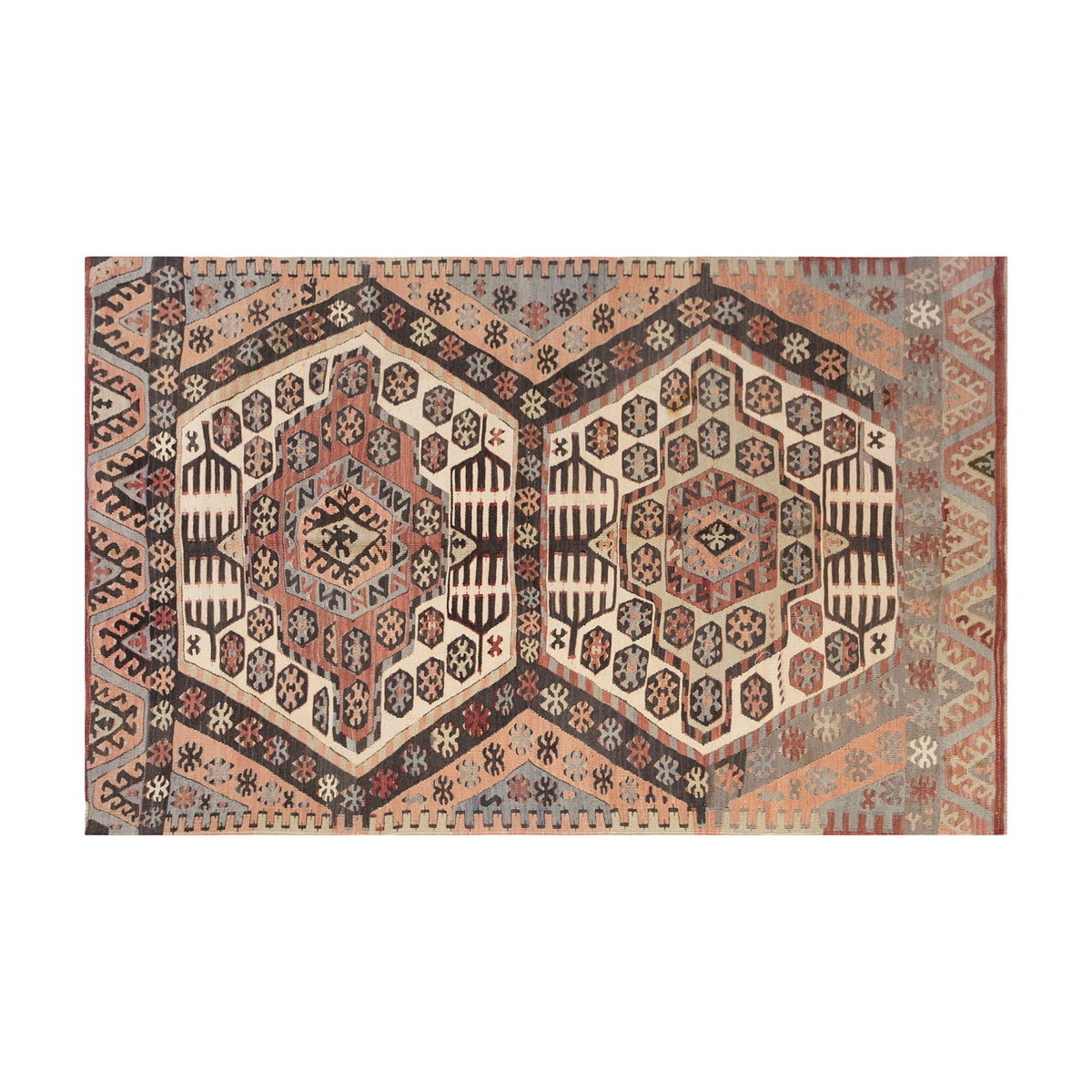 Vintage Turkish Rug, 3.9 x 5.8 ft, 115 x 173 cm