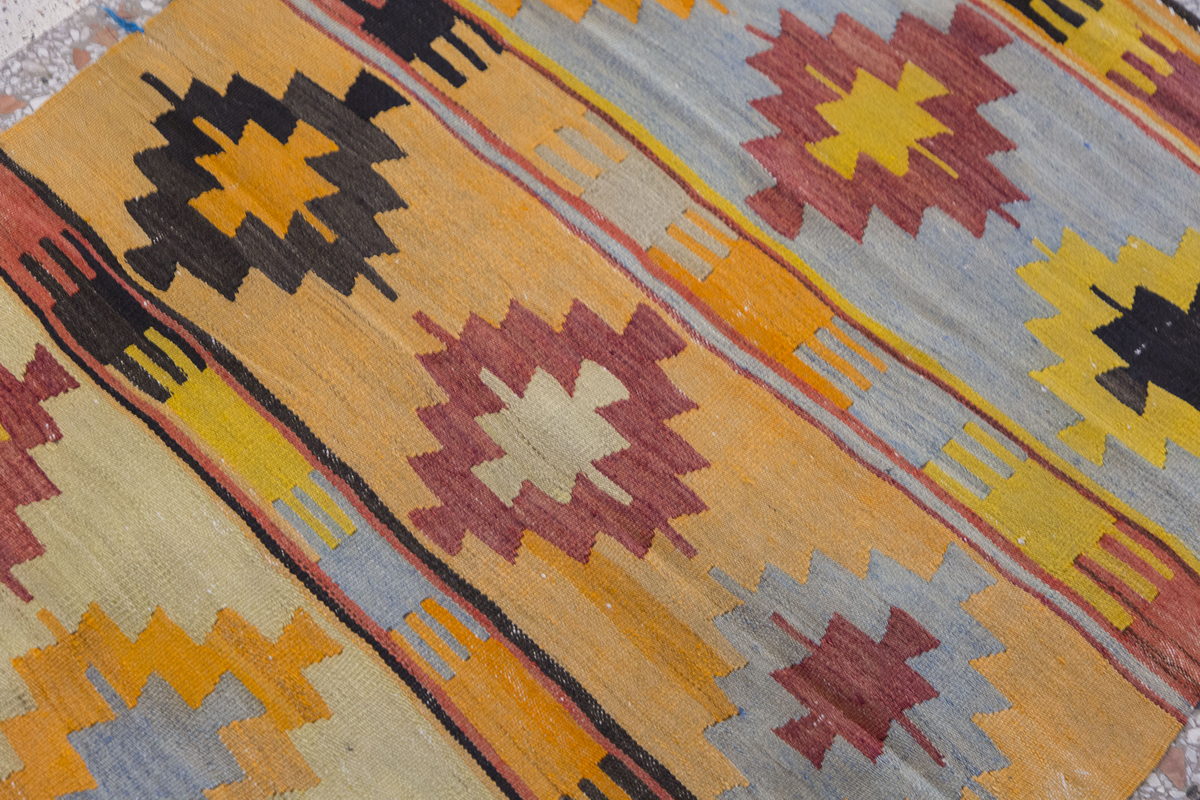 Vintage Turkish Rug, 3 x 3.11 ft Rug, 92 x 120 cm