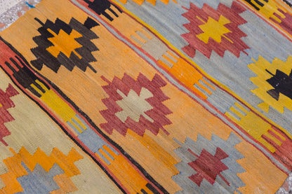 Vintage Turkish Rug, 3 x 3.11 ft Rug, 92 x 120 cm