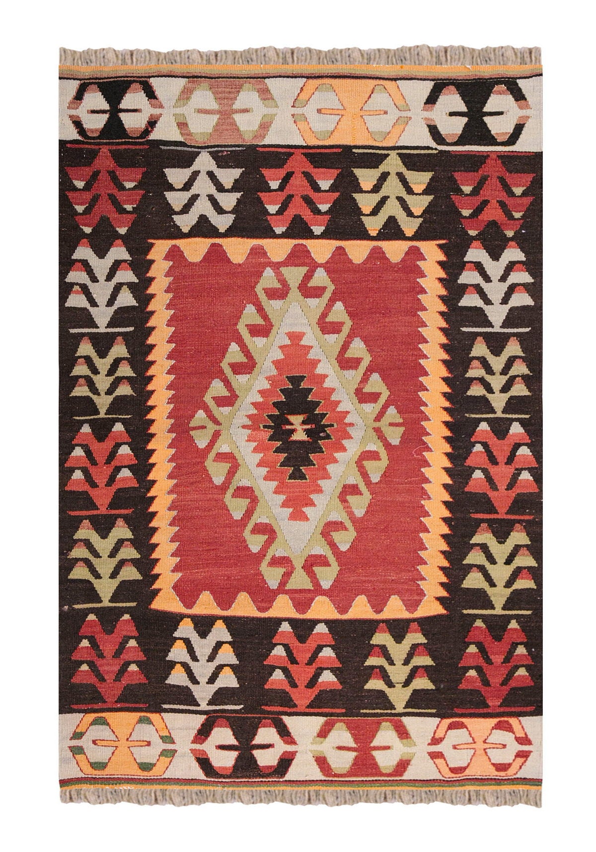 Vintage Turkish Rug, 3 x 4.5 ft Rug, 92 x 135 cm