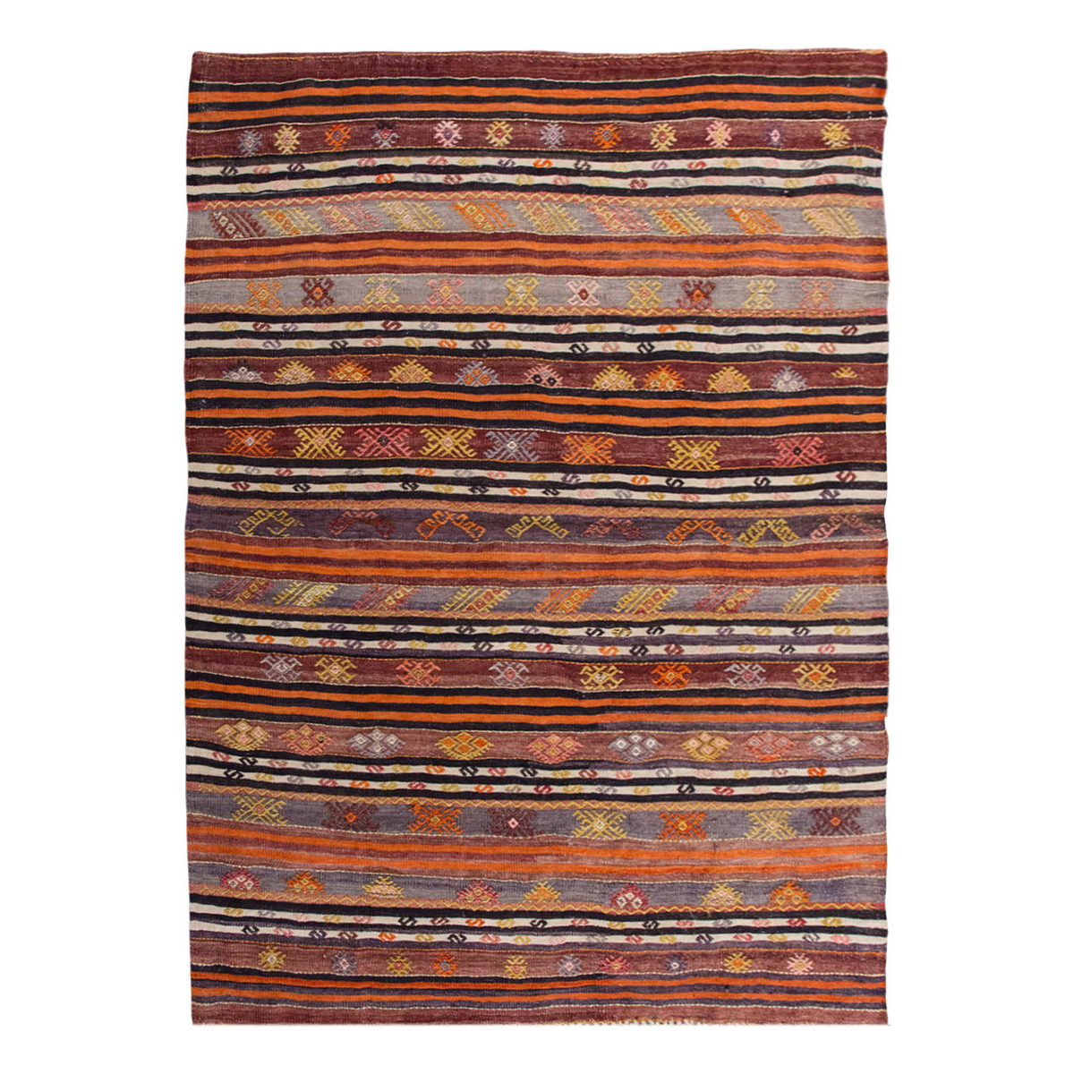 Vintage Turkish Rug, 4.1 x 3.7 ft, 126 x 111 cm