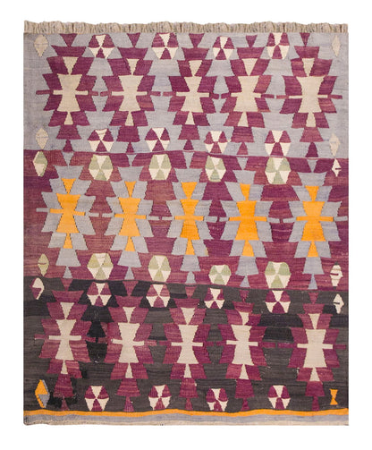 Vintage Turkish Rug, 4.1 x 4.7 ft Rug, 125 x 140 cm
