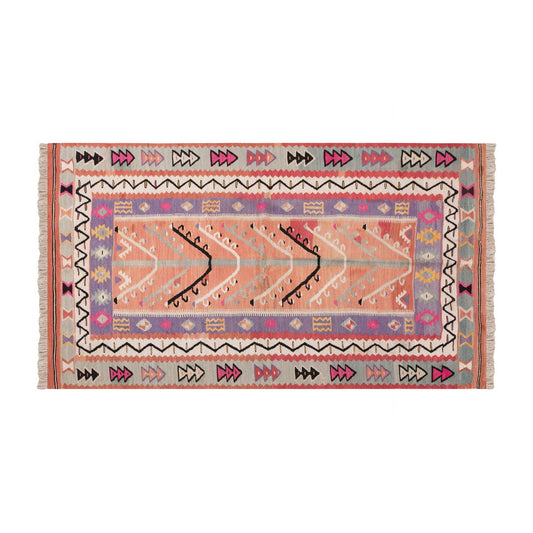 Vintage Turkish Rug, 4.1 x 6.6 ft, 125 x 200 cm