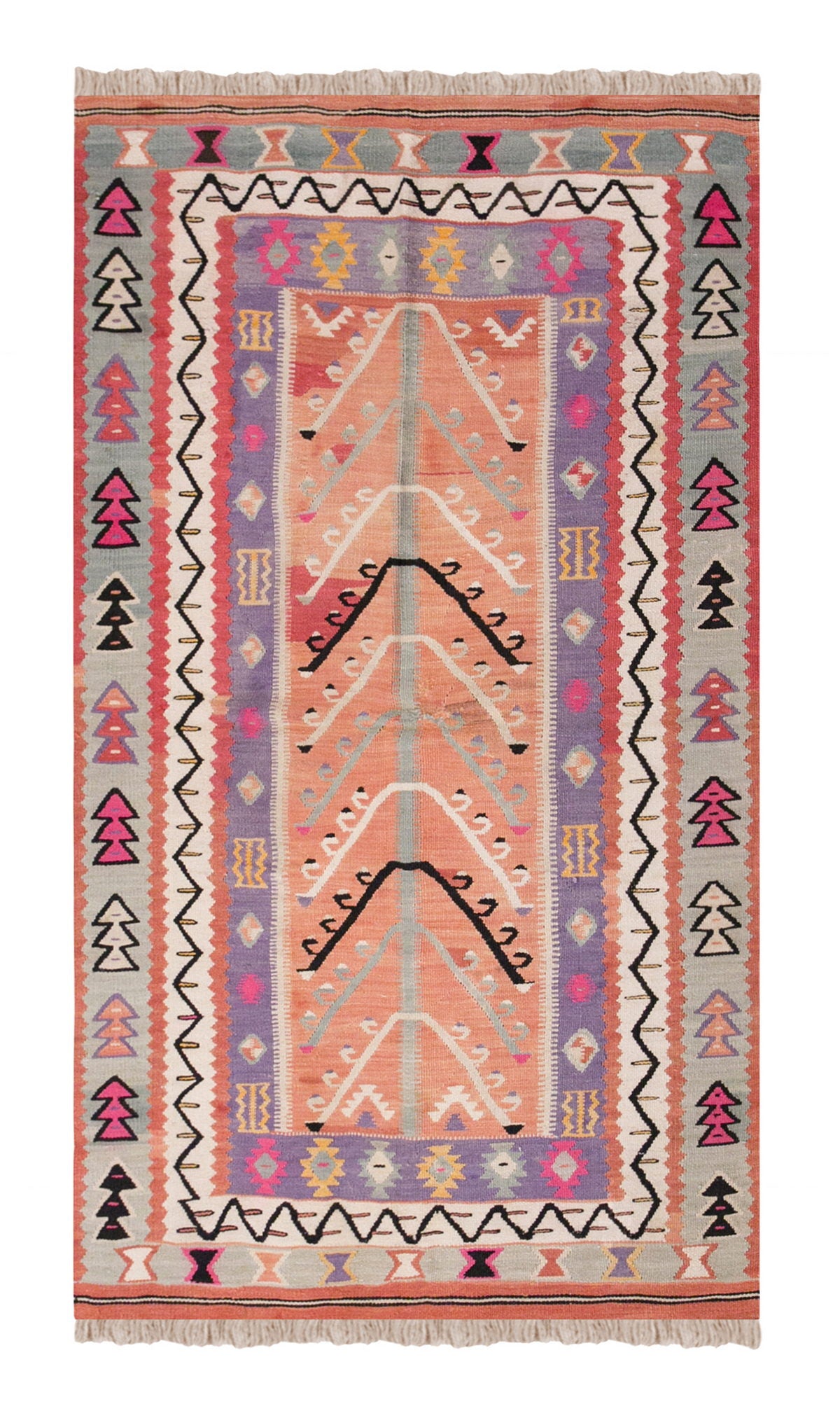 Vintage Turkish Rug, 4.1 x 6.6 ft, 125 x 200 cm