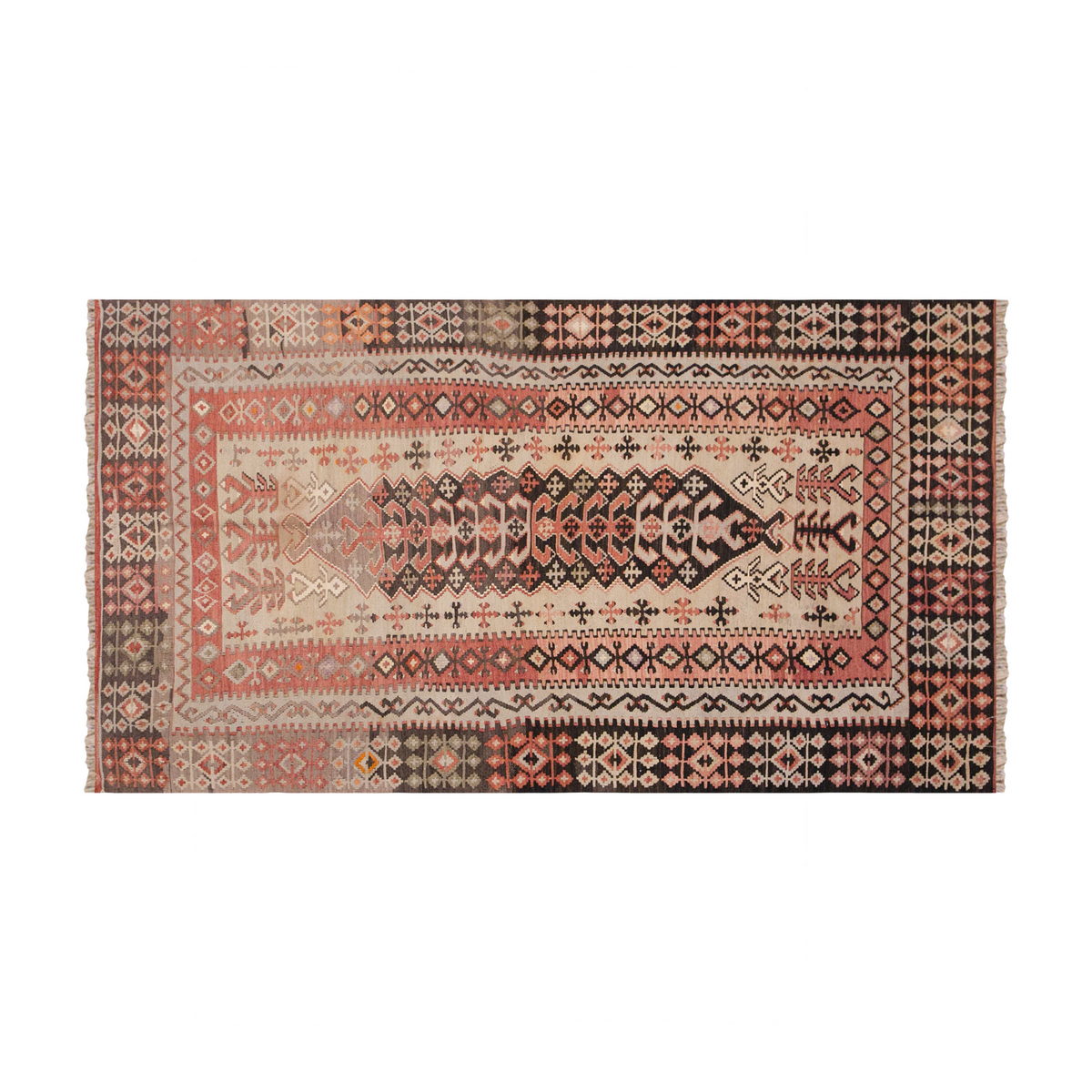 Vintage Turkish Rug, 4.1 x 7.1 ft Rug, Vintage Rug, 125 x 216 cm