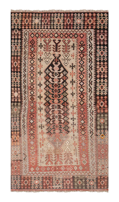 Vintage Turkish Rug, 4.1 x 7.1 ft Rug, Vintage Rug, 125 x 216 cm
