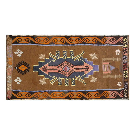 Vintage Turkish Rug, 4.10 x 5.10 ft Rug, 149 x 180 cm