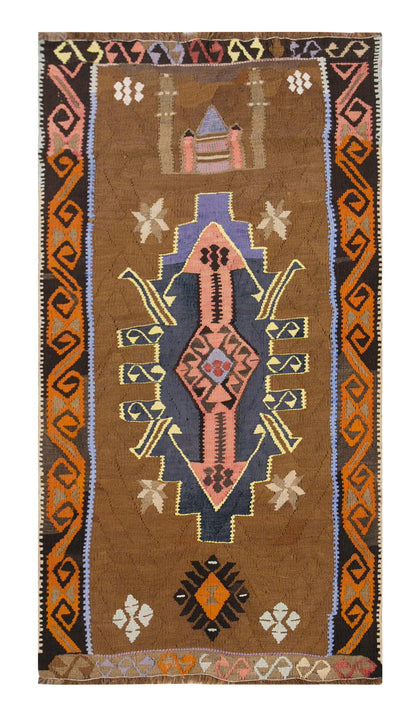 Vintage Turkish Rug, 4.10 x 5.10 ft Rug, 149 x 180 cm