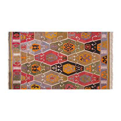 Vintage Turkish Rug, 4.10 x 8.8 ft Rug, 148 x 265 cm