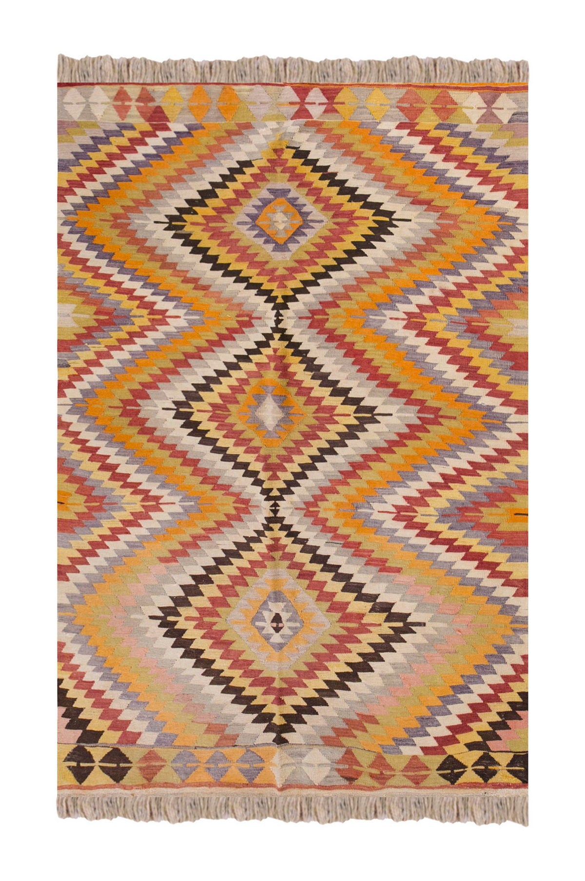 Vintage Turkish Rug, 4.11 x 7.6 ft, 152 x 230 cm