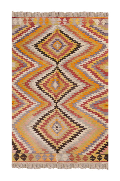 Vintage Turkish Rug, 4.11 x 7.6 ft, 152 x 230 cm