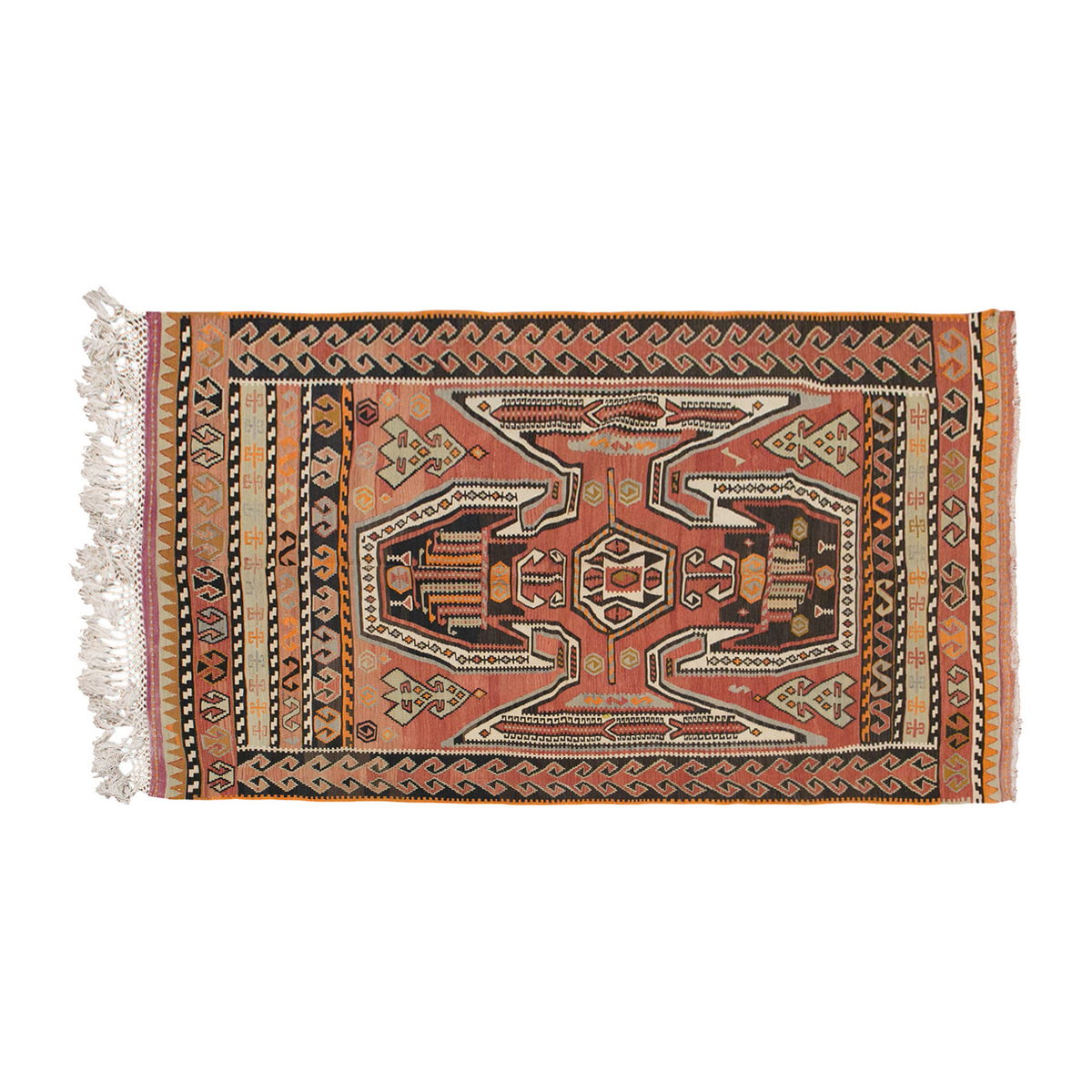 Vintage Turkish Rug, 4.11 x 8.6 ft, 150 x 260 cm