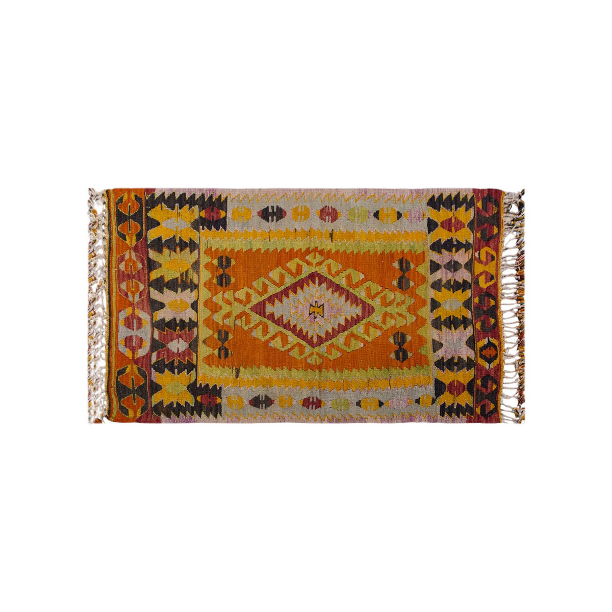 Vintage Turkish Rug, 4.2 x 2.4 ft Rug, 127 x 73 cm