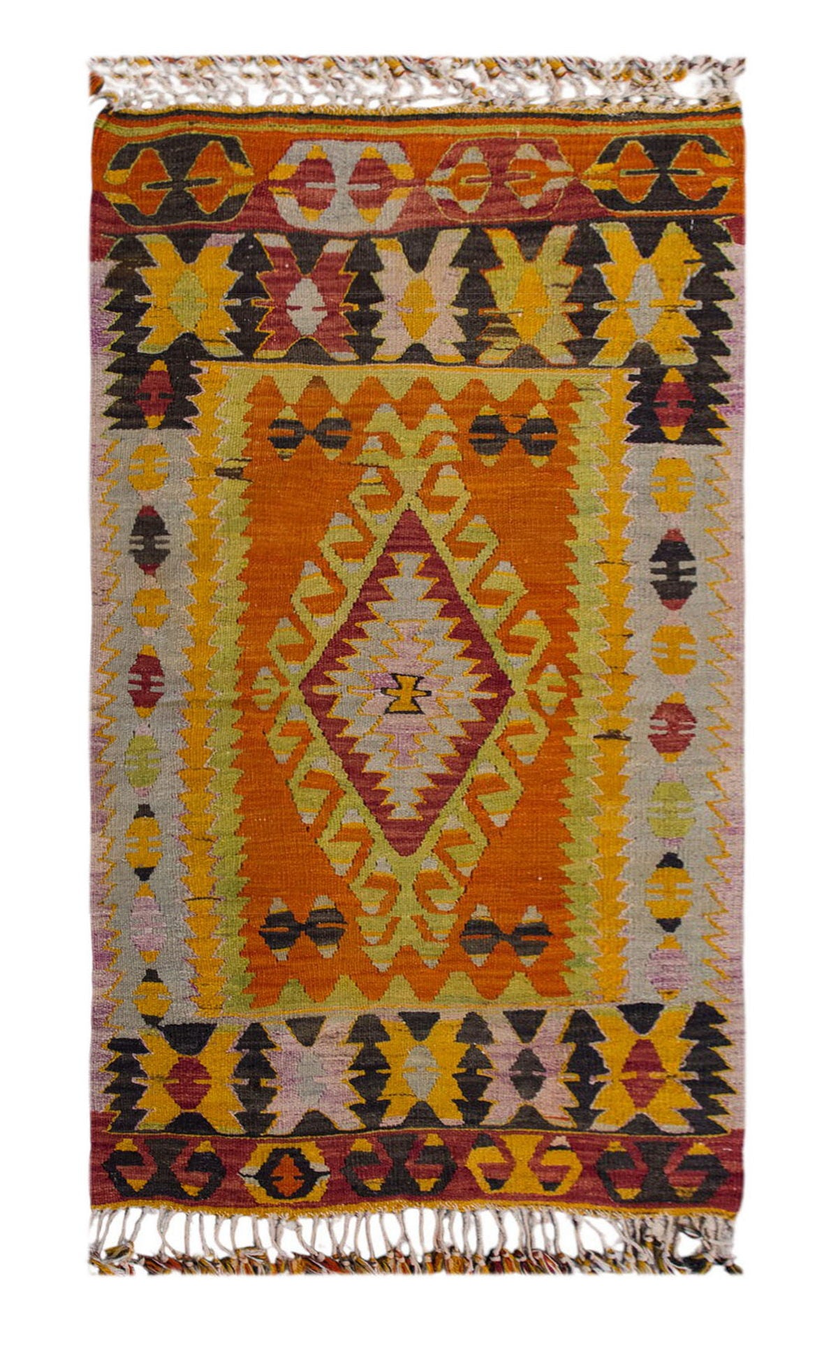 Vintage Turkish Rug, 4.2 x 2.4 ft Rug, 127 x 73 cm