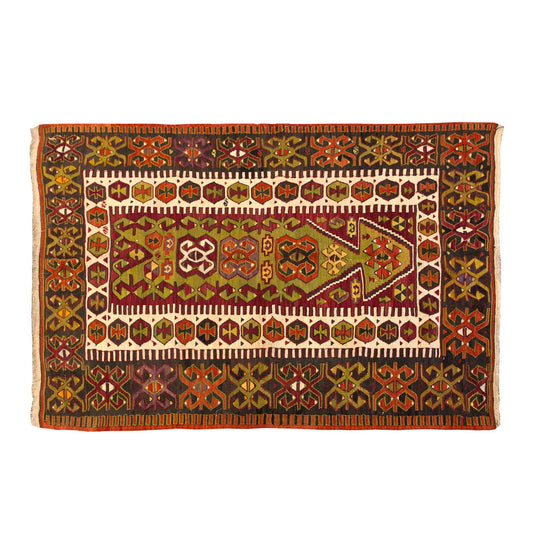 Vintage Turkish Rug, 4.2 x 5.1 ft Rug, 128 x 155 cm
