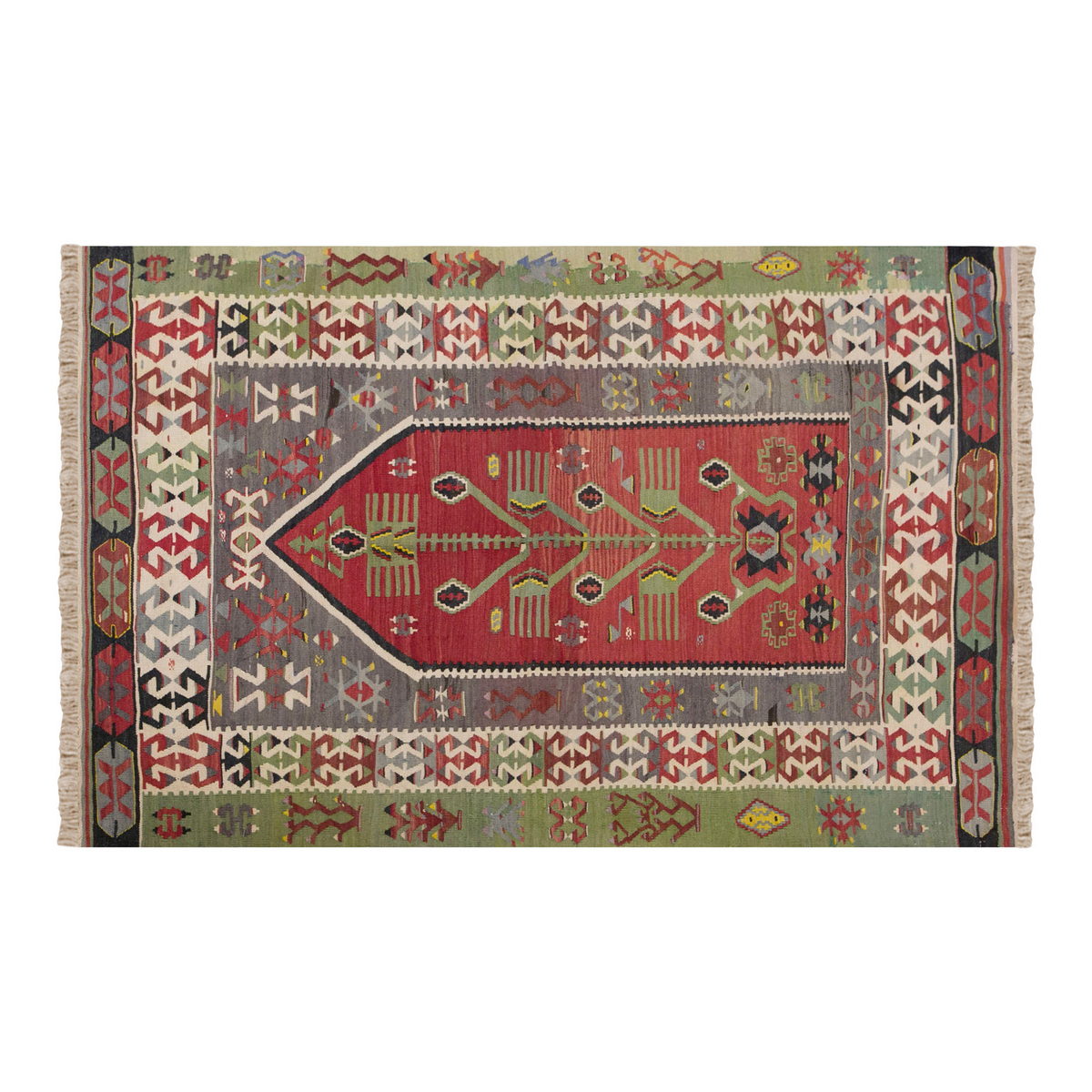 Vintage Turkish Rug, 4.2 x 5.9 ft, 128 x 177 cm