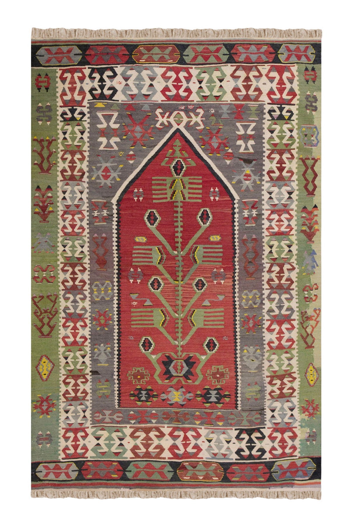 Vintage Turkish Rug, 4.2 x 5.9 ft, 128 x 177 cm