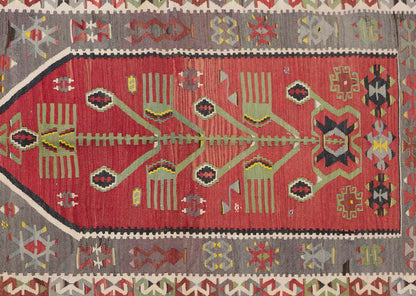Vintage Turkish Rug, 4.2 x 5.9 ft, 128 x 177 cm