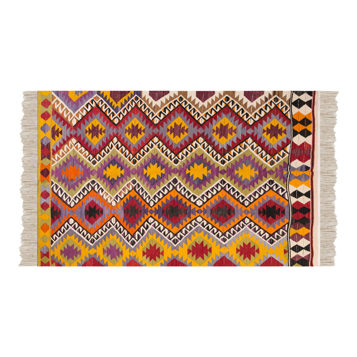Vintage Turkish Rug, 4.2 x 6.11 ft Rug, 127 x 212 cm