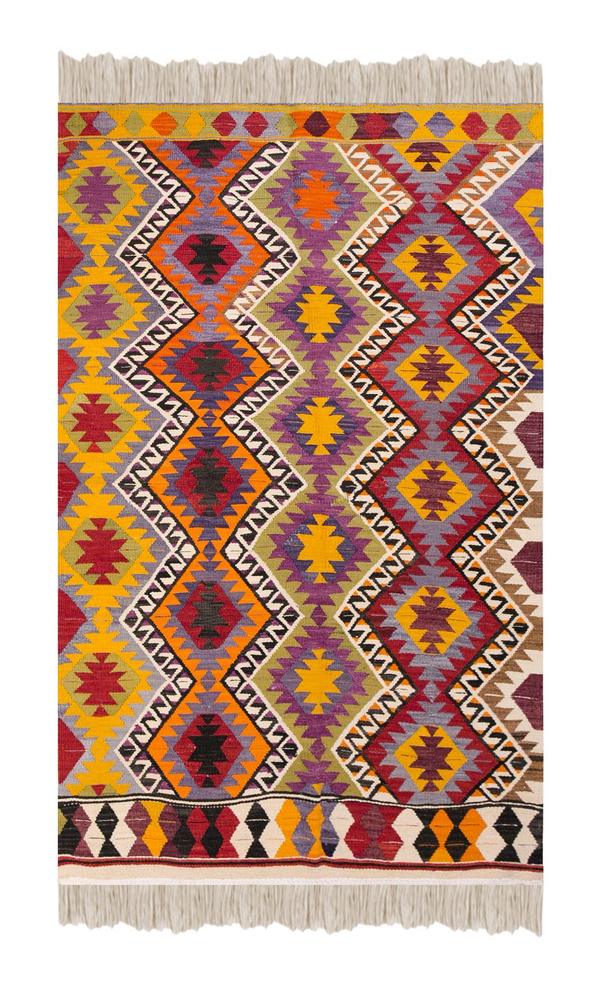Vintage Turkish Rug, 4.2 x 6.11 ft Rug, 127 x 212 cm