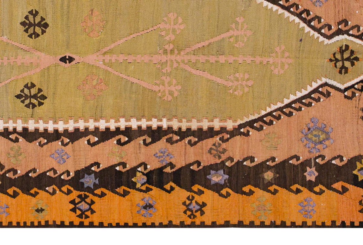 Vintage Turkish Rug, 4.2 x 7.4 ft Rug, 129 x 226 cm