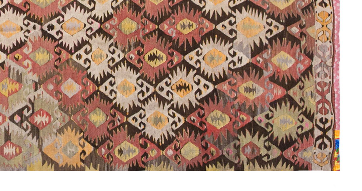 Vintage Turkish Rug, 4.2 x 8.5 ft, 128 x 258 cm