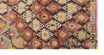 Vintage Turkish Rug, 4.2 x 8.5 ft, 128 x 258 cm