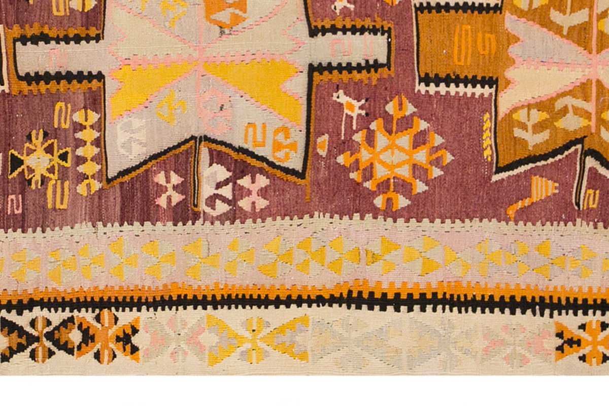 Vintage Turkish Rug, 4.2 x 8 ft, 127 x 246 cm