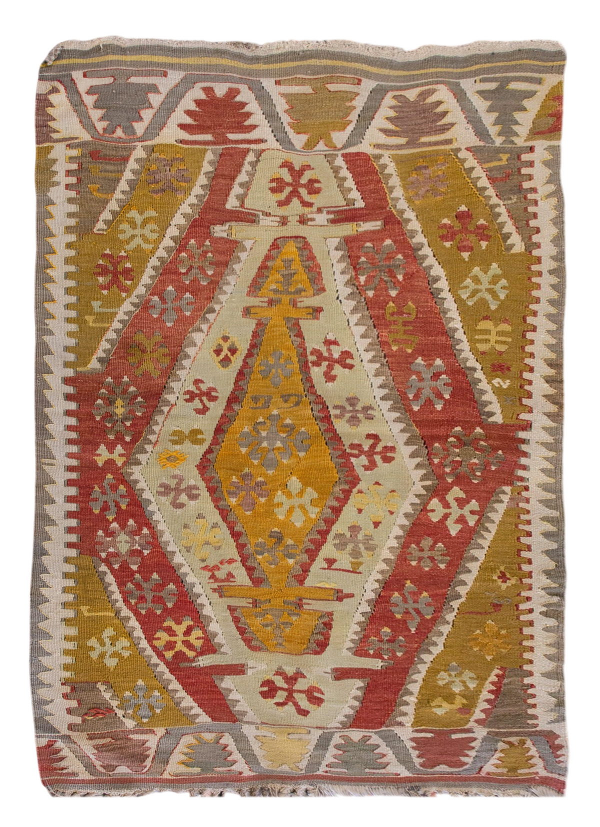 Vintage Turkish Rug, 4.3 x 3.1 ft Rug, 130 x 95 cm