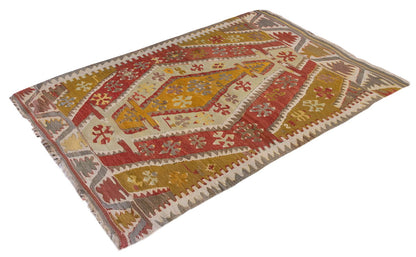 Vintage Turkish Rug, 4.3 x 3.1 ft Rug, 130 x 95 cm