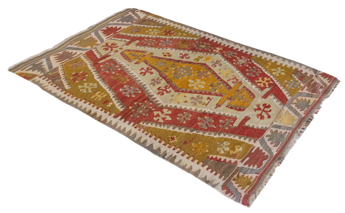 Vintage Turkish Rug, 4.3 x 3.1 ft Rug, 130 x 95 cm