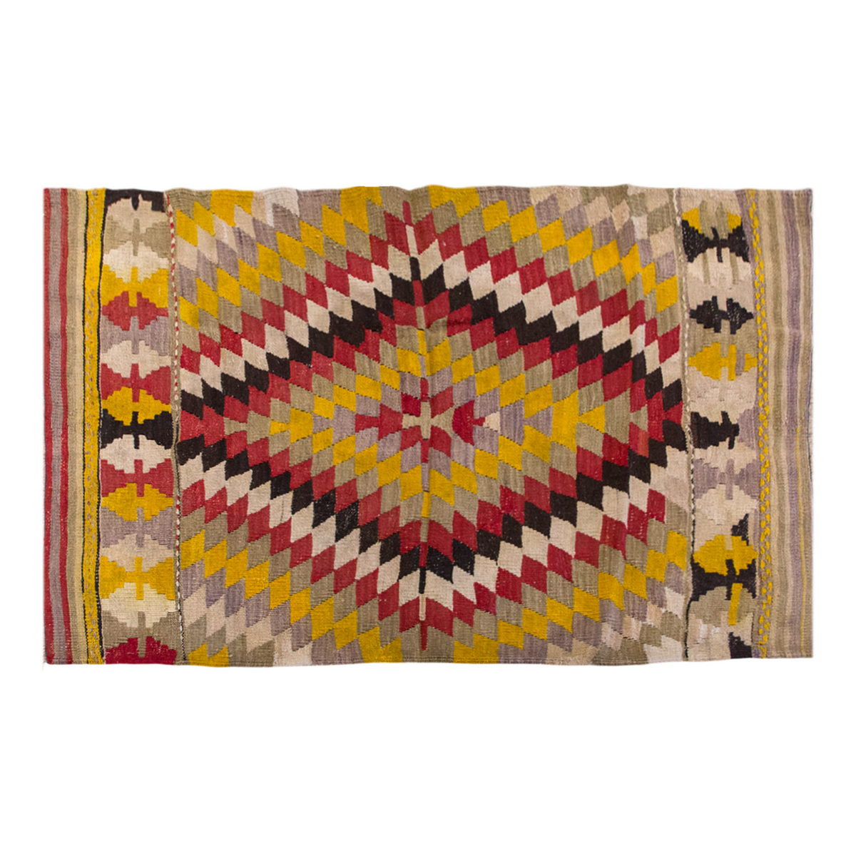 Vintage Turkish Rug, 4.3 x 3.4 ft, 130 x 104 cm