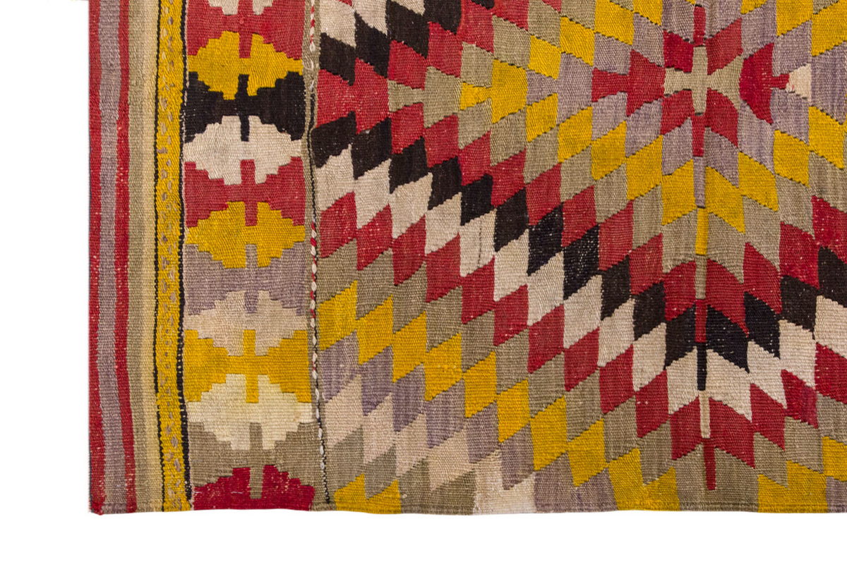 Vintage Turkish Rug, 4.3 x 3.4 ft, 130 x 104 cm