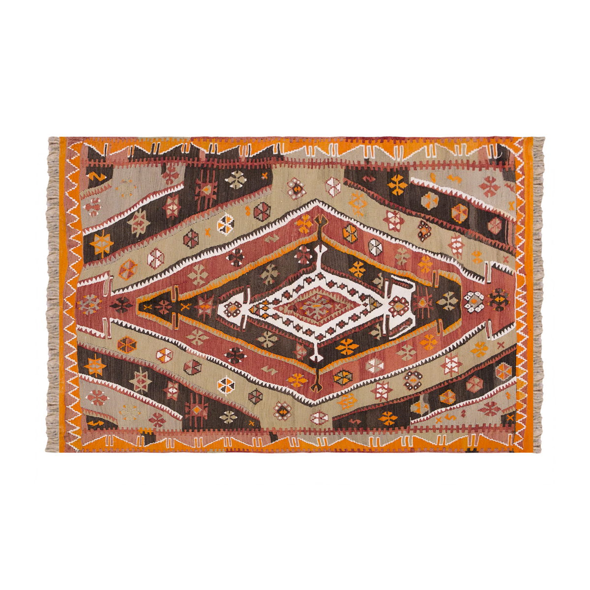 Vintage Turkish Rug, 4.3 x 5.9 ft, 131 x 177 cm