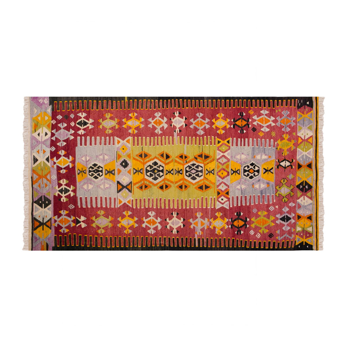 Vintage Turkish Rug, 4.3 x 7.10 ft Rug, 131 x 241 cm