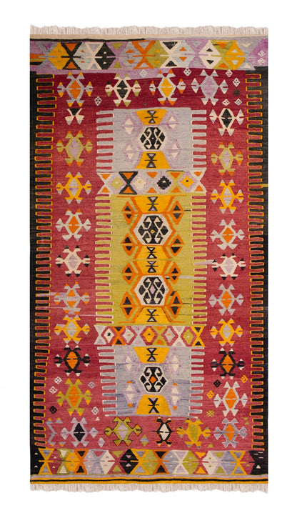 Vintage Turkish Rug, 4.3 x 7.10 ft Rug, 131 x 241 cm