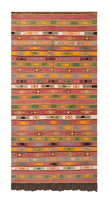 Vintage Turkish Rug, 4.3 x 8 ft, 132 x 244 cm