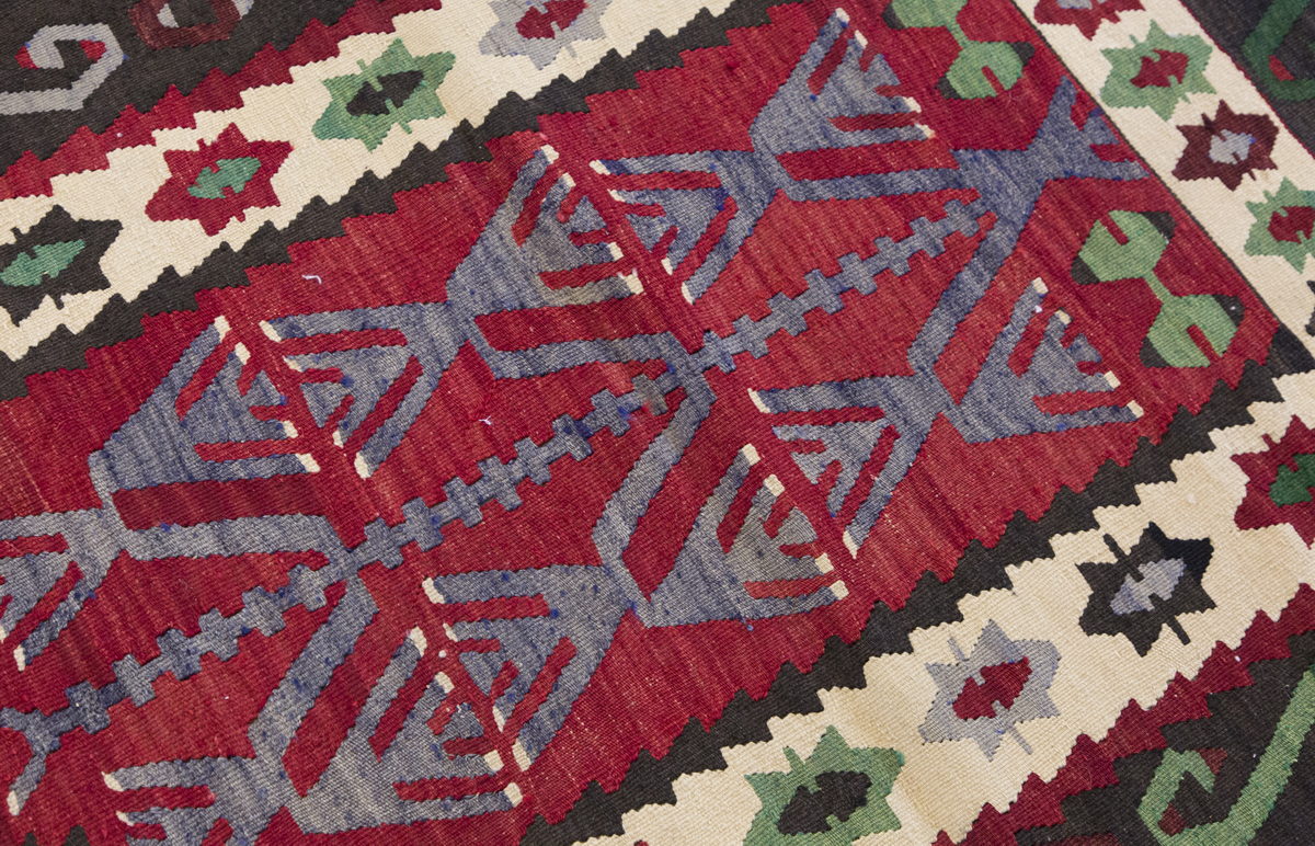 Vintage Turkish Rug, 4.4 x 3.2 ft Rug, 133 x 97 cm