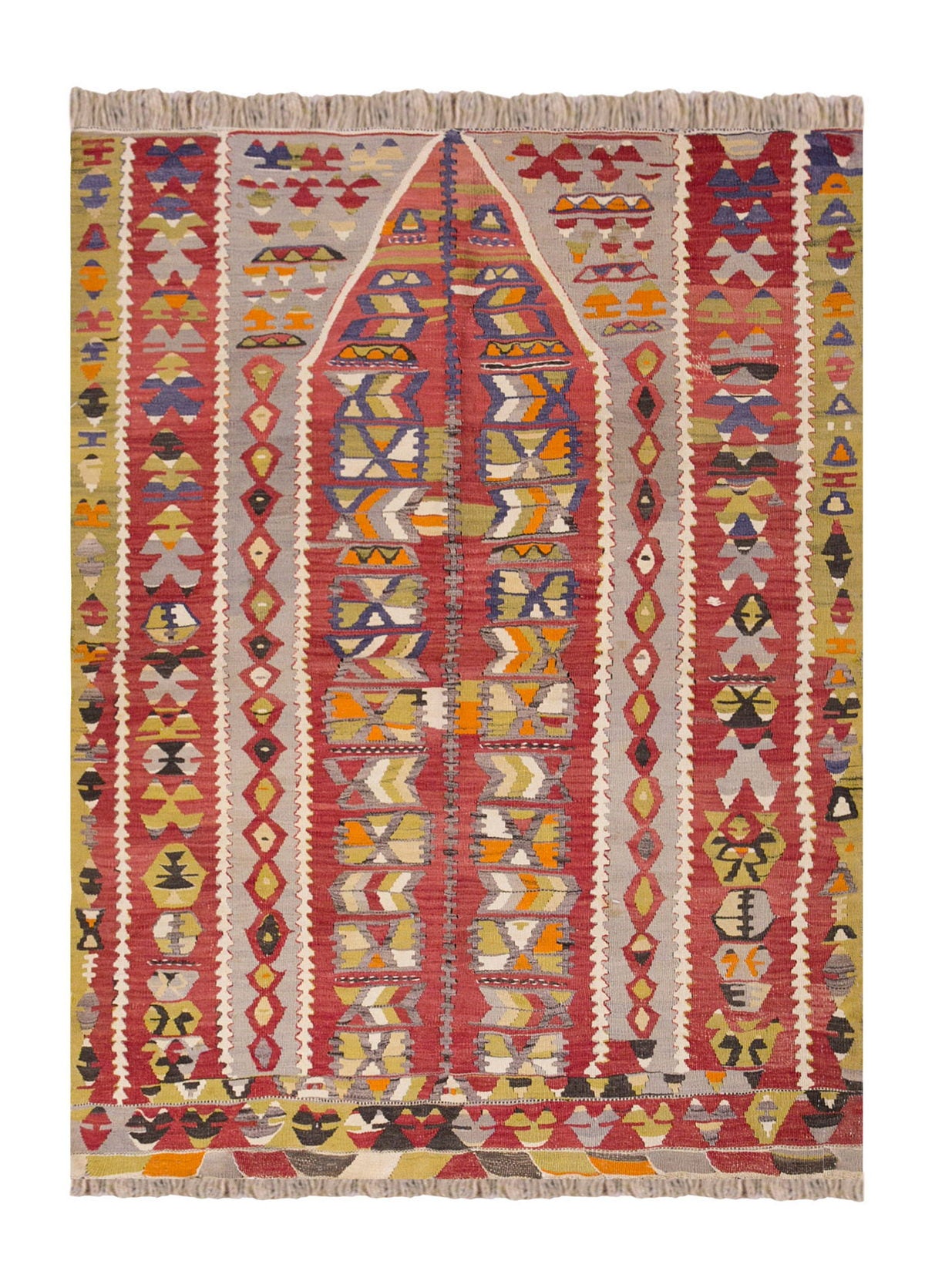 Vintage Turkish Rug, 4.4 x 5.4 ft, 133 x 165 cm