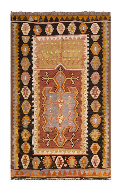 Vintage Turkish Rug, 4.4 x 6.3 ft, 134 x 193 cm