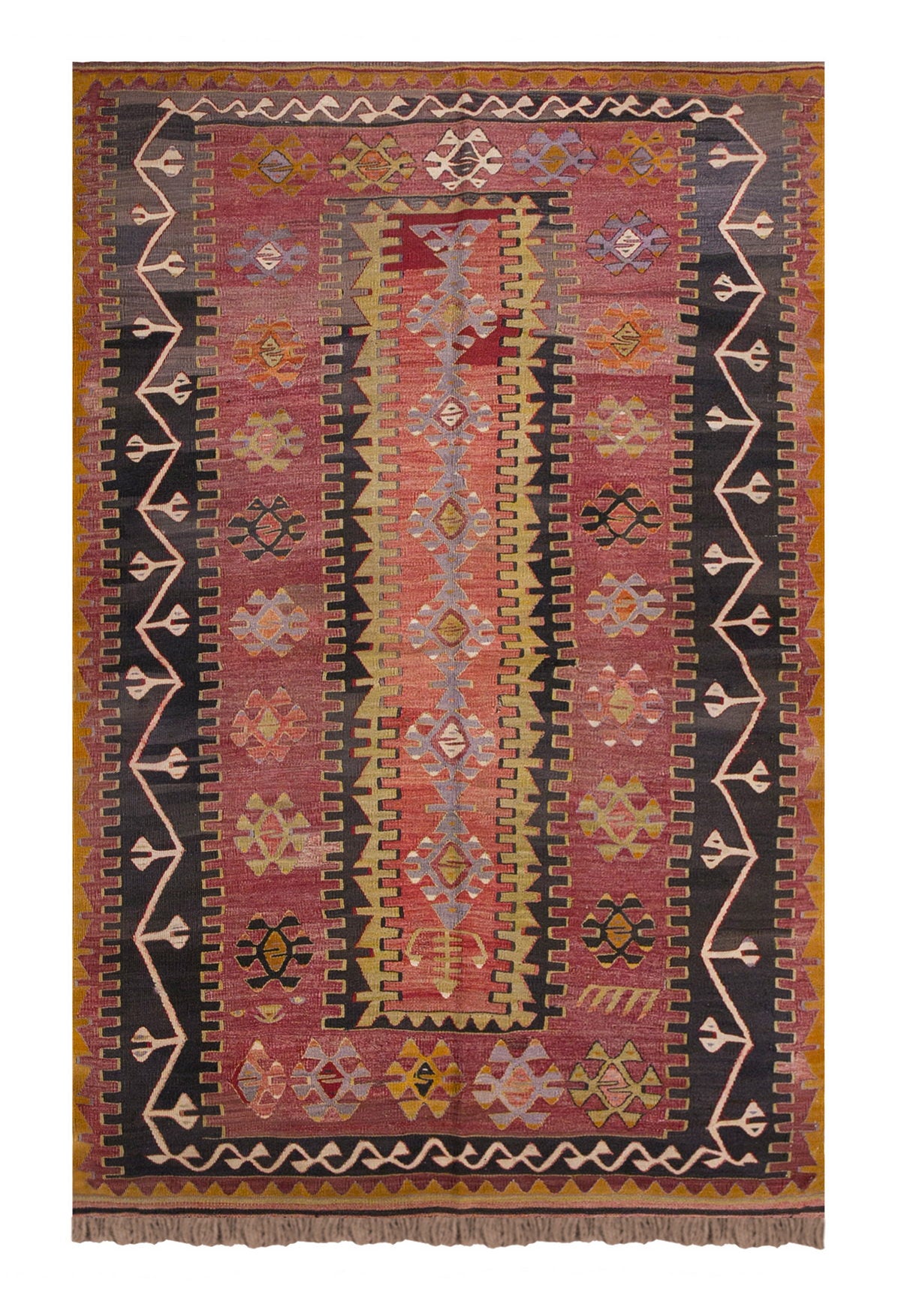 Vintage Turkish Rug, 4.4 x 6.5 ft, 134 x 196 cm