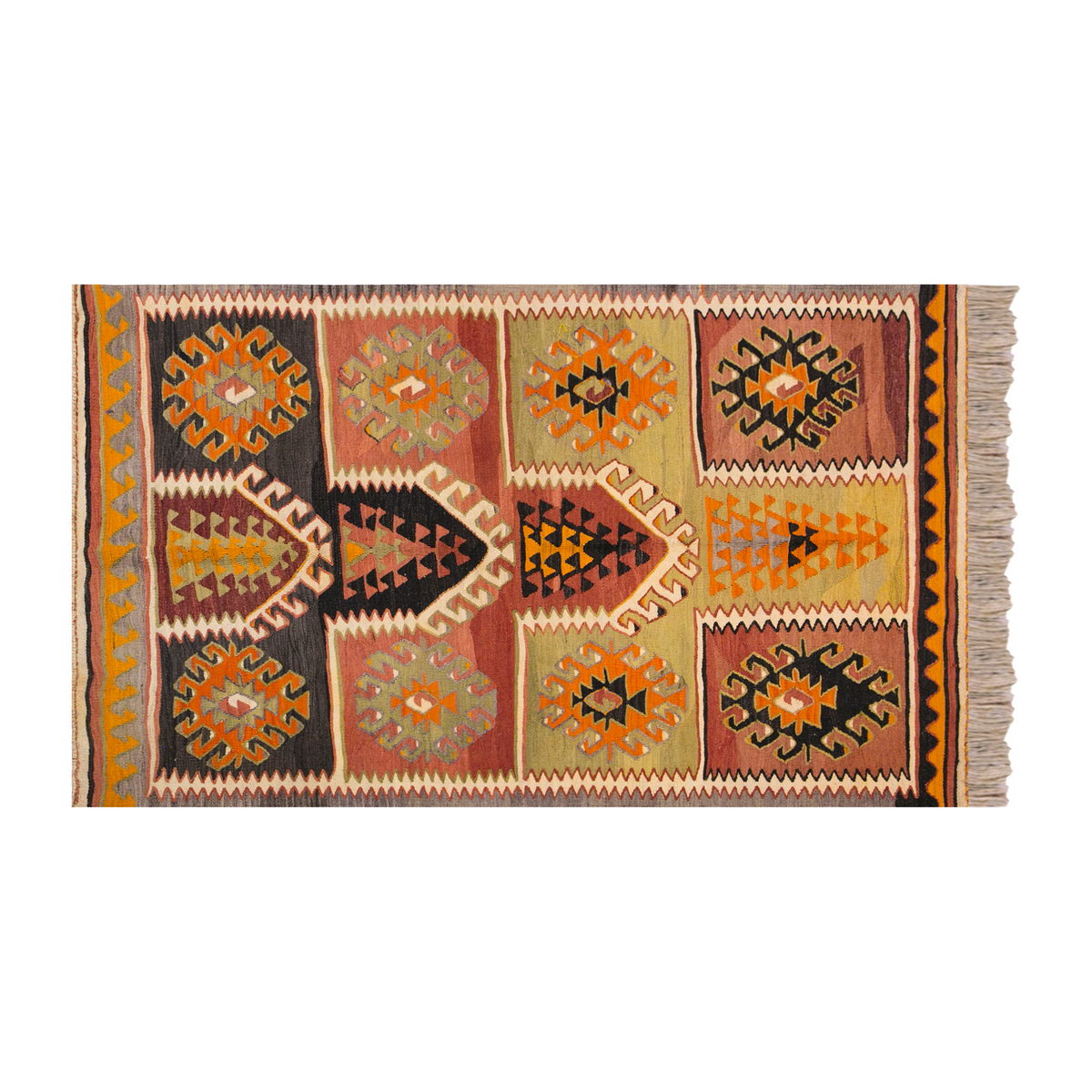 Vintage Turkish Rug, 4.4 x 6.9 ft, 134 x 206 cm