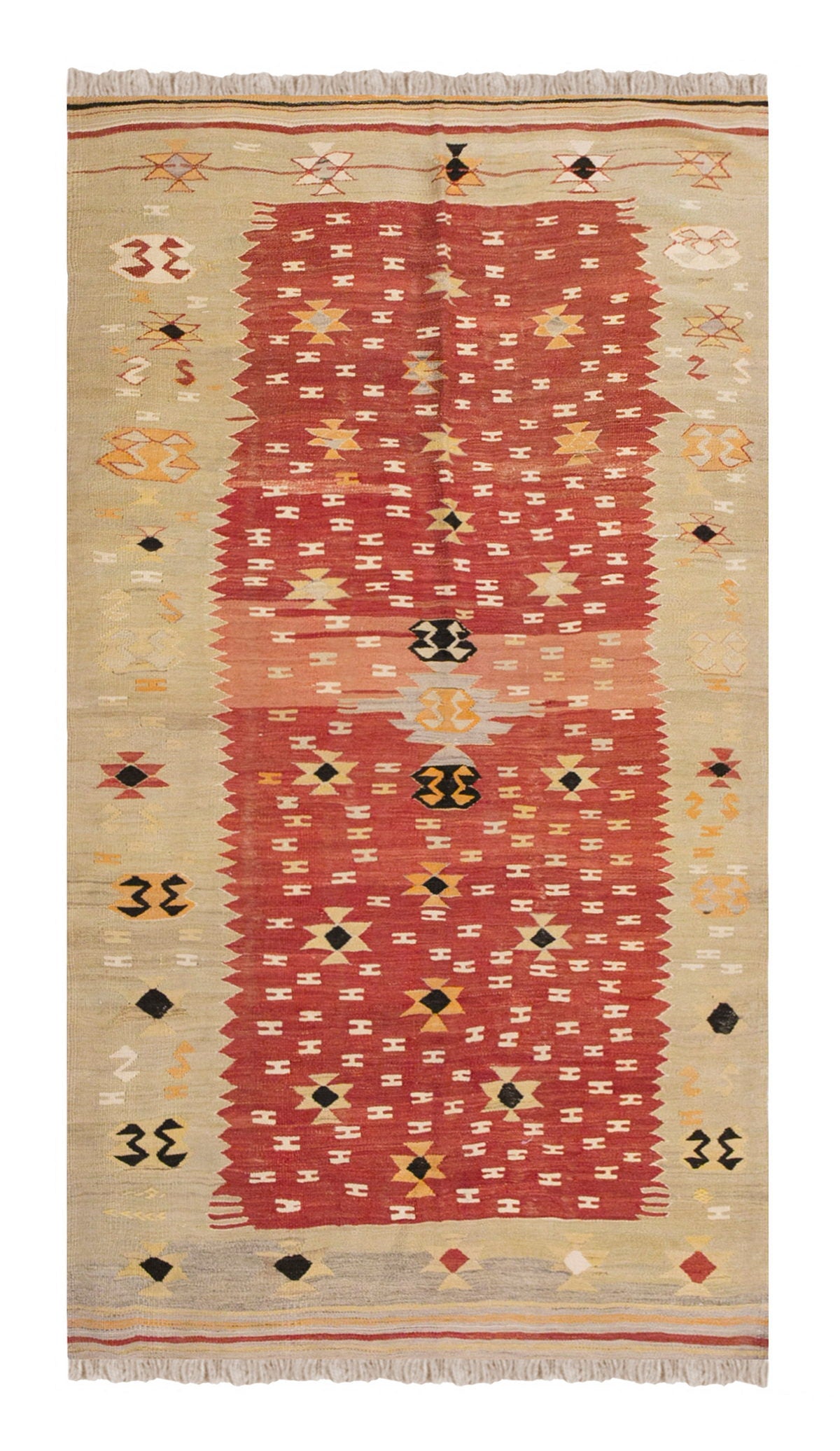 Vintage Turkish Rug, 4.4 x 7.1 ft, 133 x 216 cm