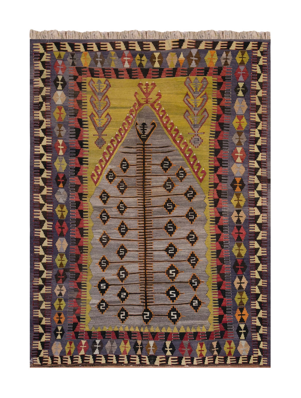 Vintage Turkish Rug, 4.5 x 5.8 ft Rug, 136 x 173 cm