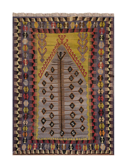 Vintage Turkish Rug, 4.5 x 5.8 ft Rug, 136 x 173 cm